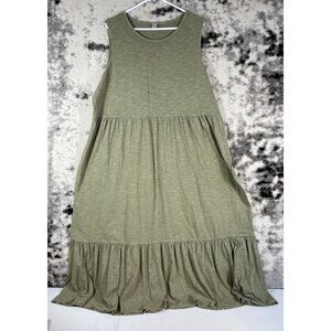 Old Navy Maxi‎ Tank Dress Womens Size XXL Green A-Line Cotton Stretch